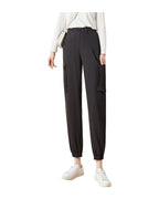 Cargo Pants Elastic High Waist Cropped Trousers Casual photo 1