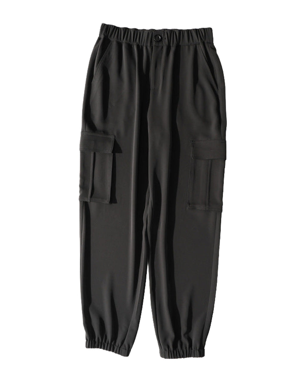 Cargo Pants Elastic High Waist Cropped Trousers Casual photo 3