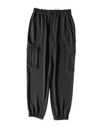 Cargo Pants Elastic High Waist Cropped Trousers Casual photo 3