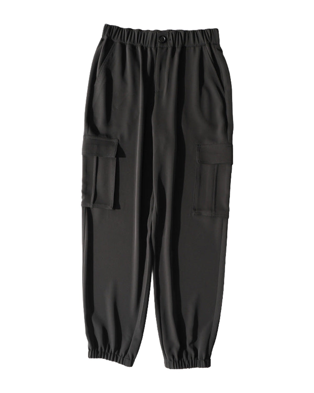 Cargo Pants Elastic High Waist Cropped Trousers Casual photo 3