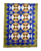 Retro Geometric Pattern Silk Satin Scarf photo 1