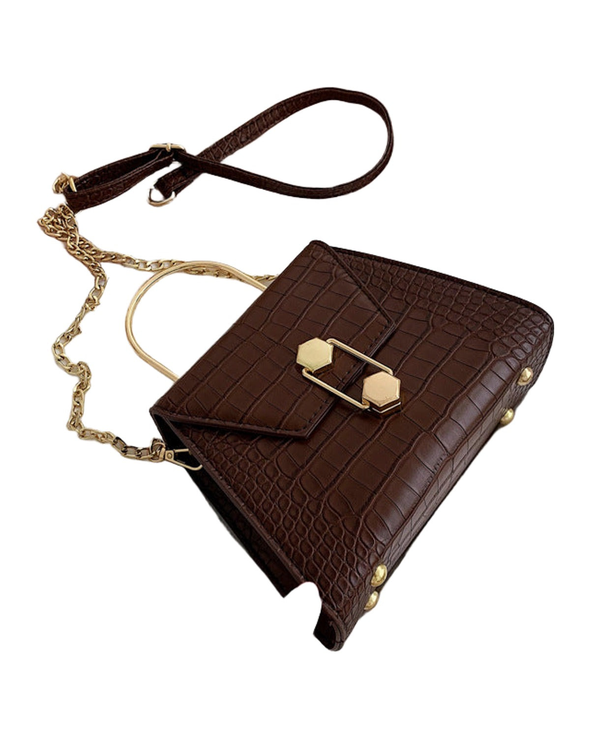 Korean Retro Port Small Square Bag Stone Pattern photo 3