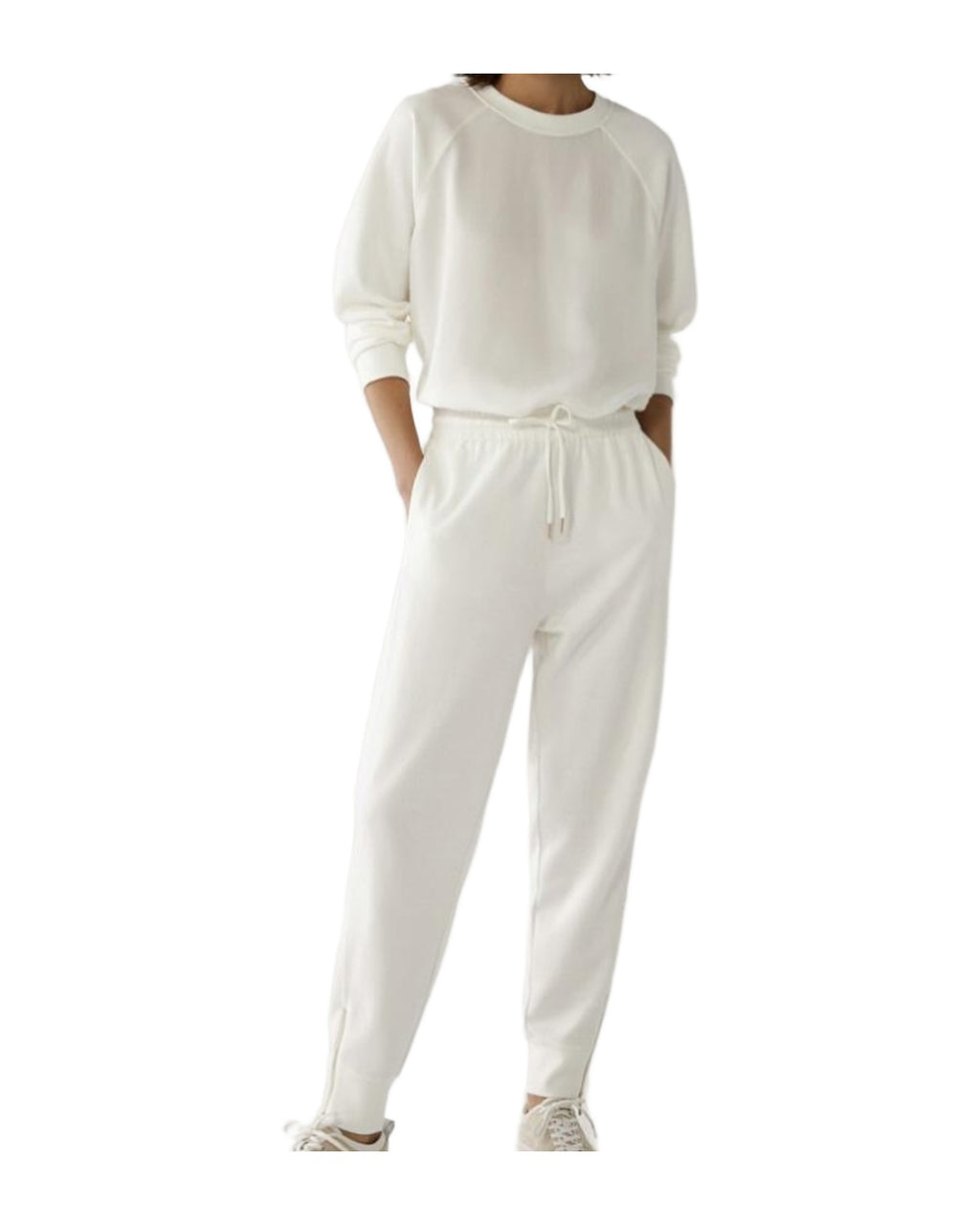 Zippered Trousers White Jogging Casual Pants photo 2