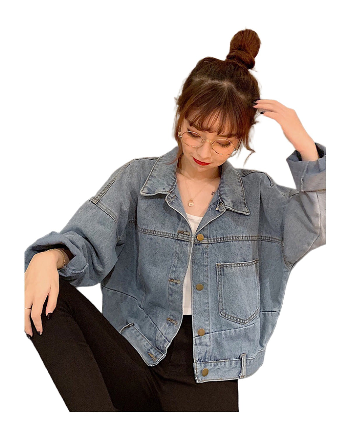 Loose All-match Tooling Denim Jacket Port Retro Short Trend photo 2