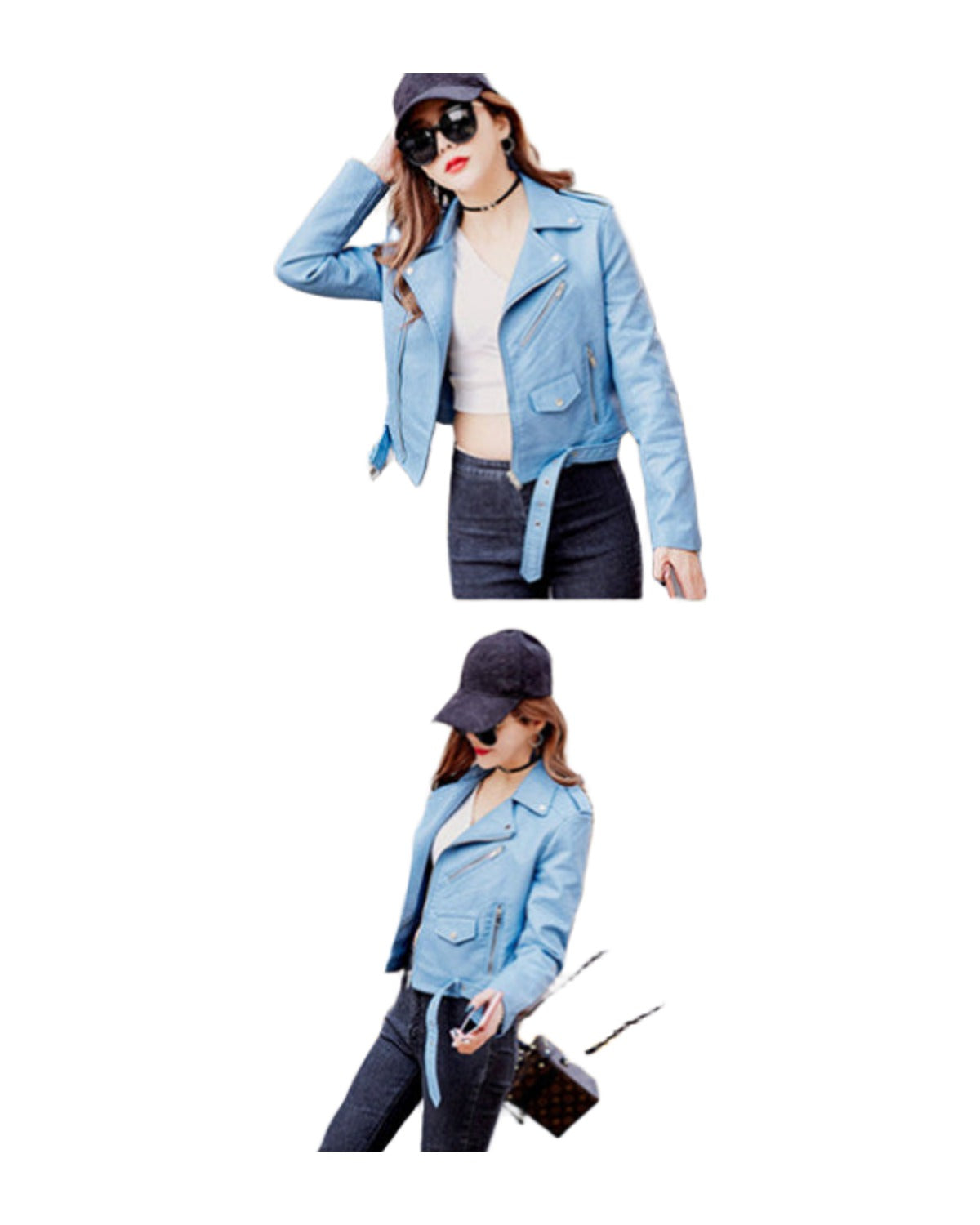 Leather Jacket Korean Slim Motorcycle photo 3