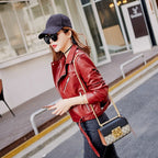 Slim Faux Leather Motorcycle Jacket