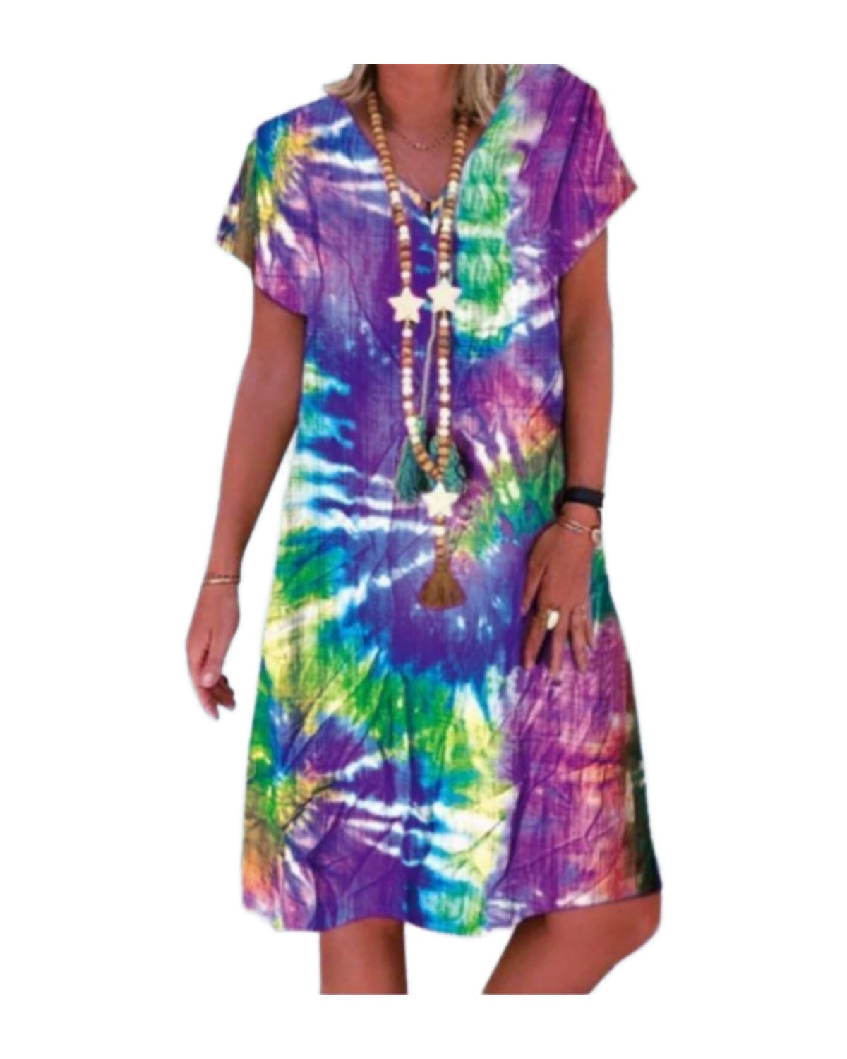 Printed V-neck Dress photo 3