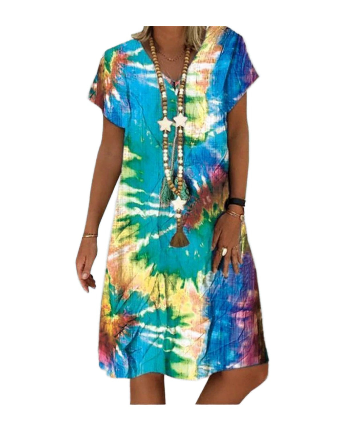 Printed V-neck Dress photo 5