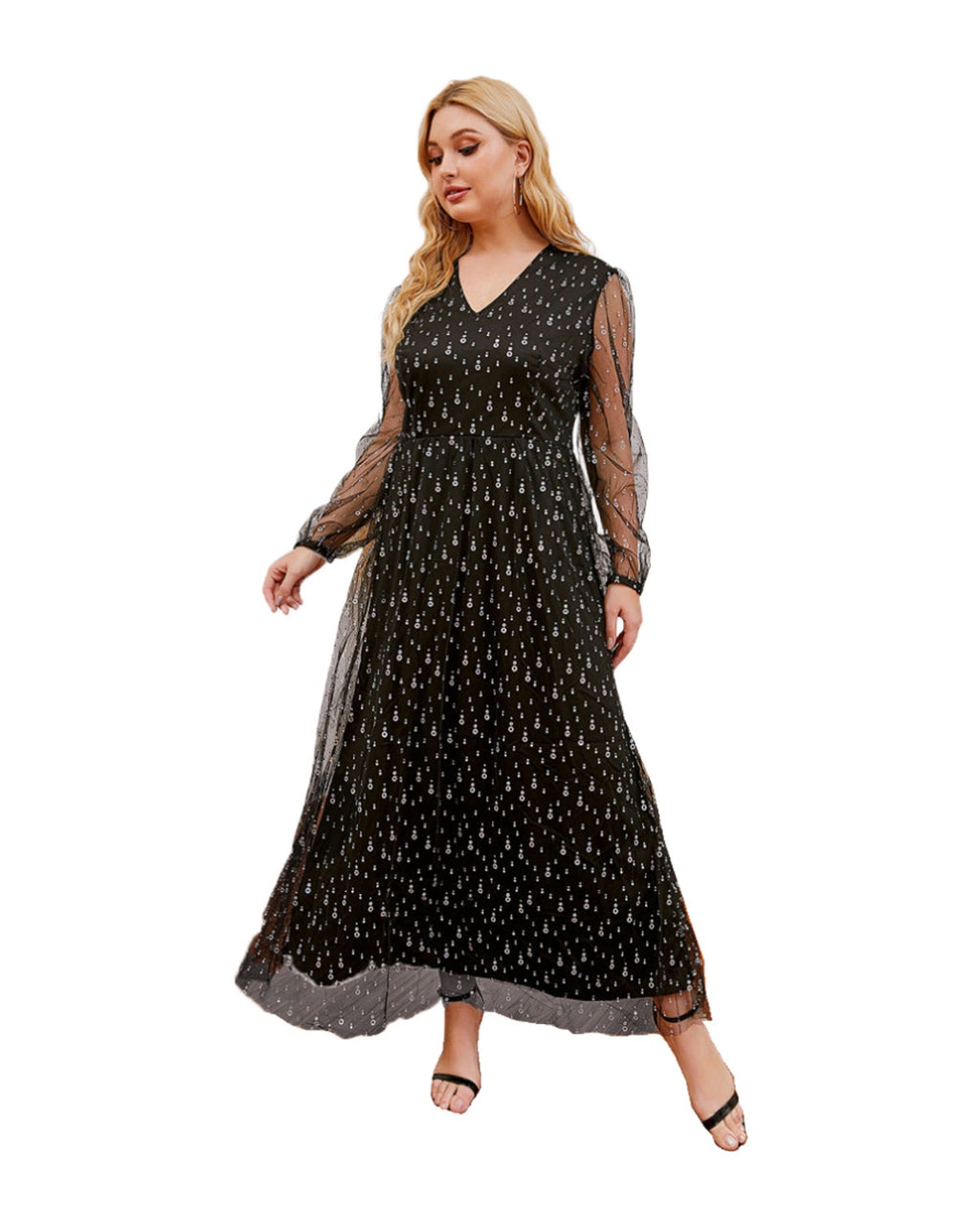 Plus Size Lace Dress Sequin photo 1