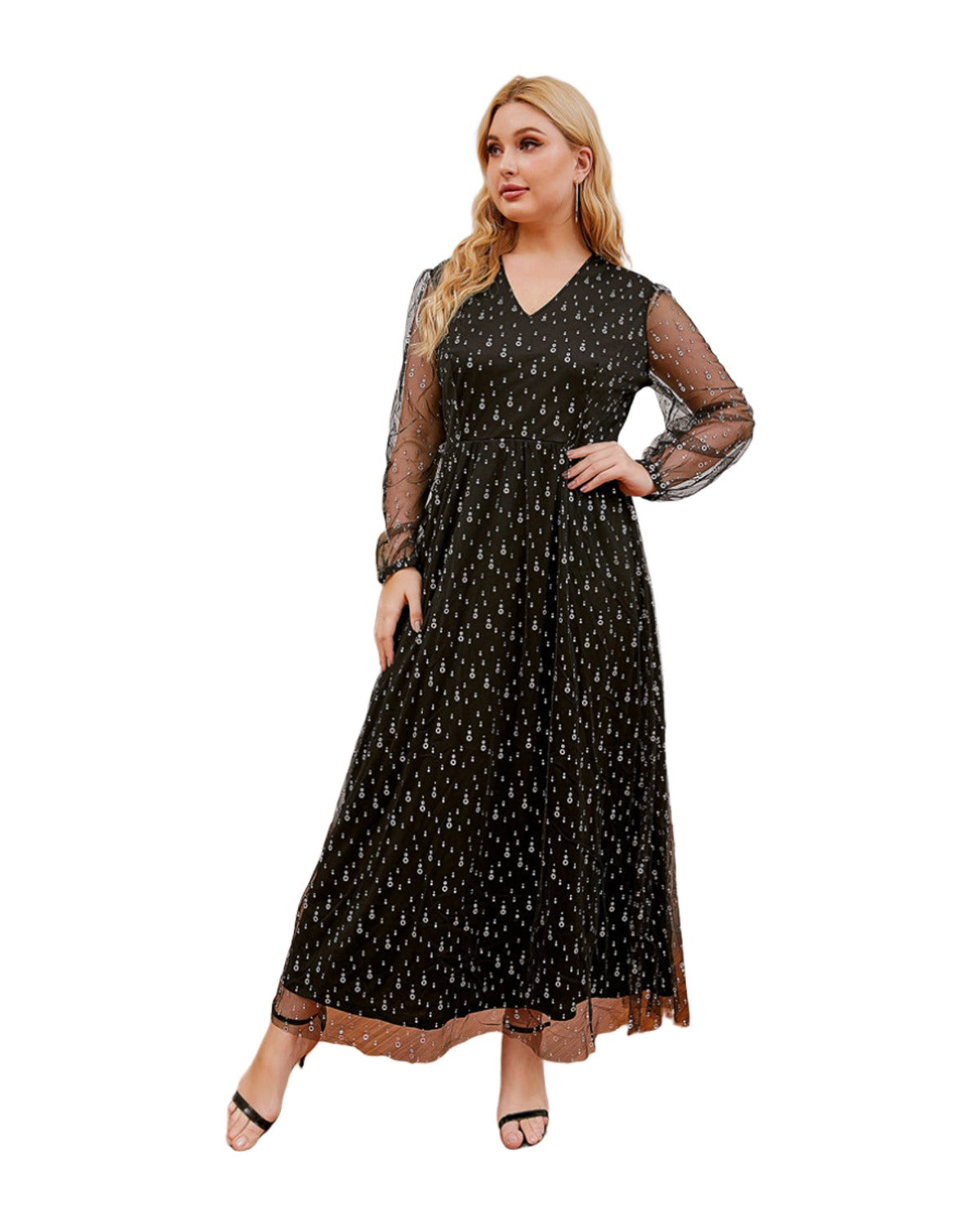Plus Size Lace Dress Sequin photo 3