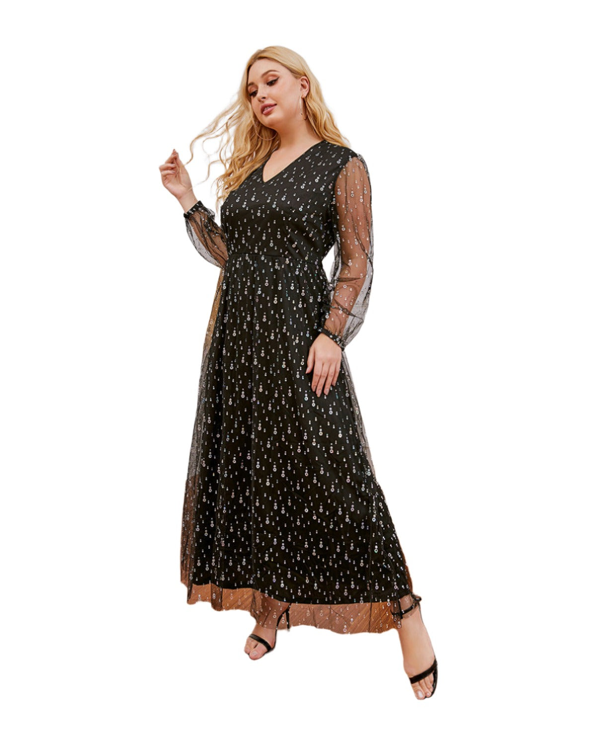 Plus Size Lace Dress Sequin photo 4