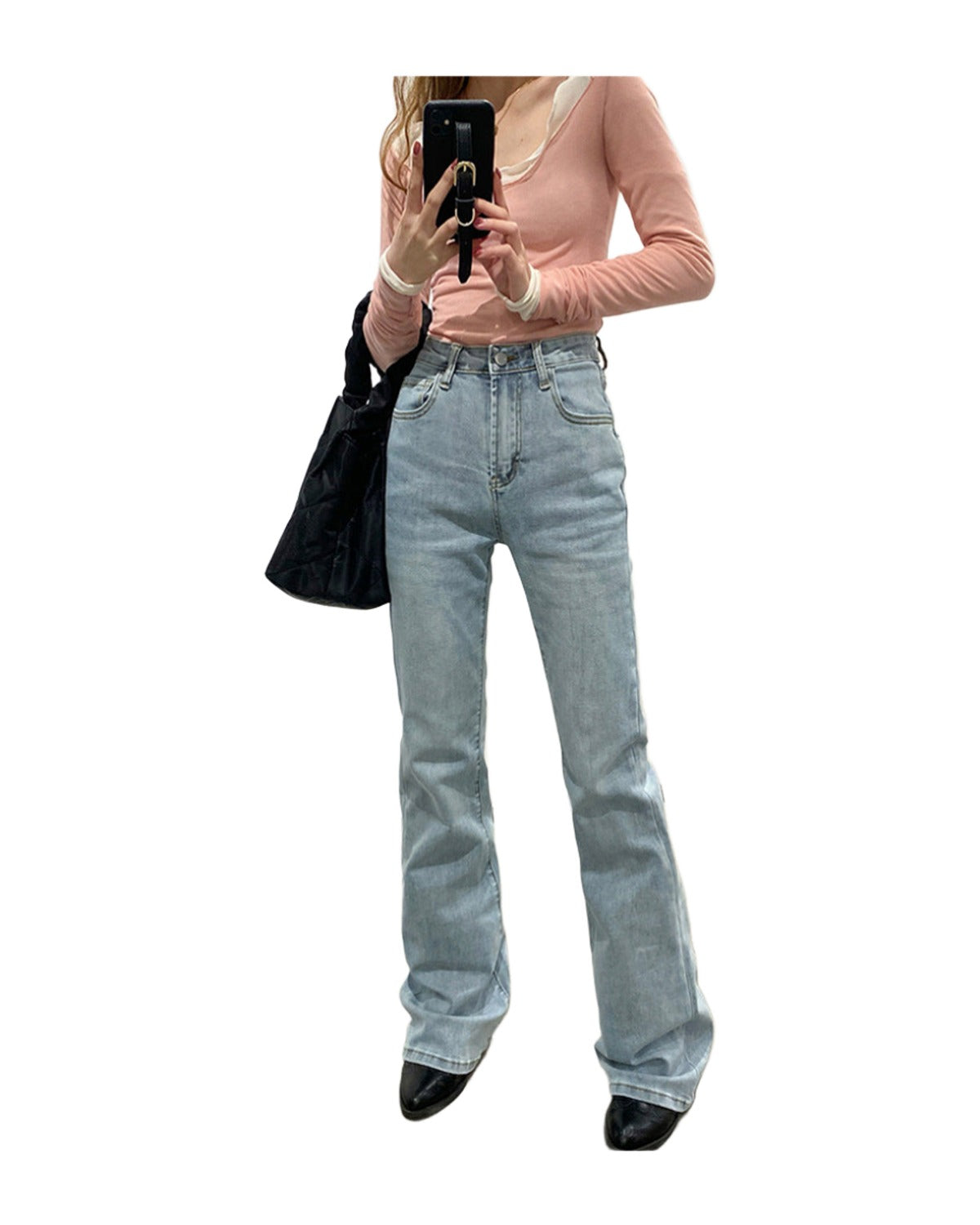 Stretch High Waist Bootcut Jeans photo 4