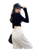 Loose Casual Pants White Jeans Trousers photo 2