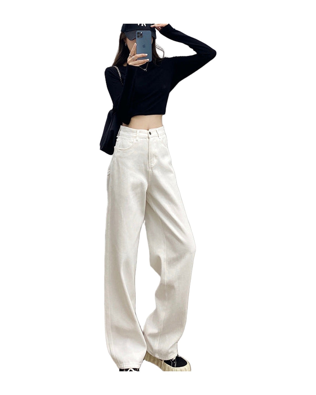 Loose Casual Pants White Jeans Trousers photo 3