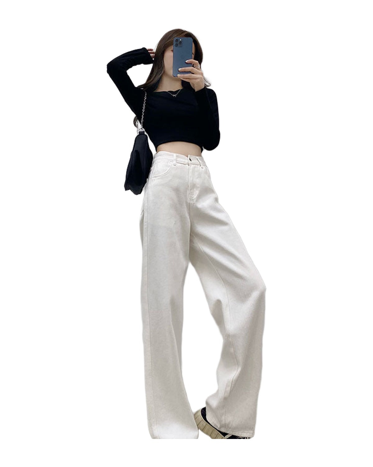 Loose Casual Pants White Jeans Trousers photo 4