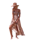 One-shoulder Tube Top Chiffon Printed Split Dress Spot photo 5