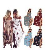 One-shoulder Tube Top Chiffon Printed Split Dress Spot photo 6
