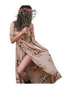 One-shoulder Tube Top Chiffon Printed Split Dress Spot photo 9