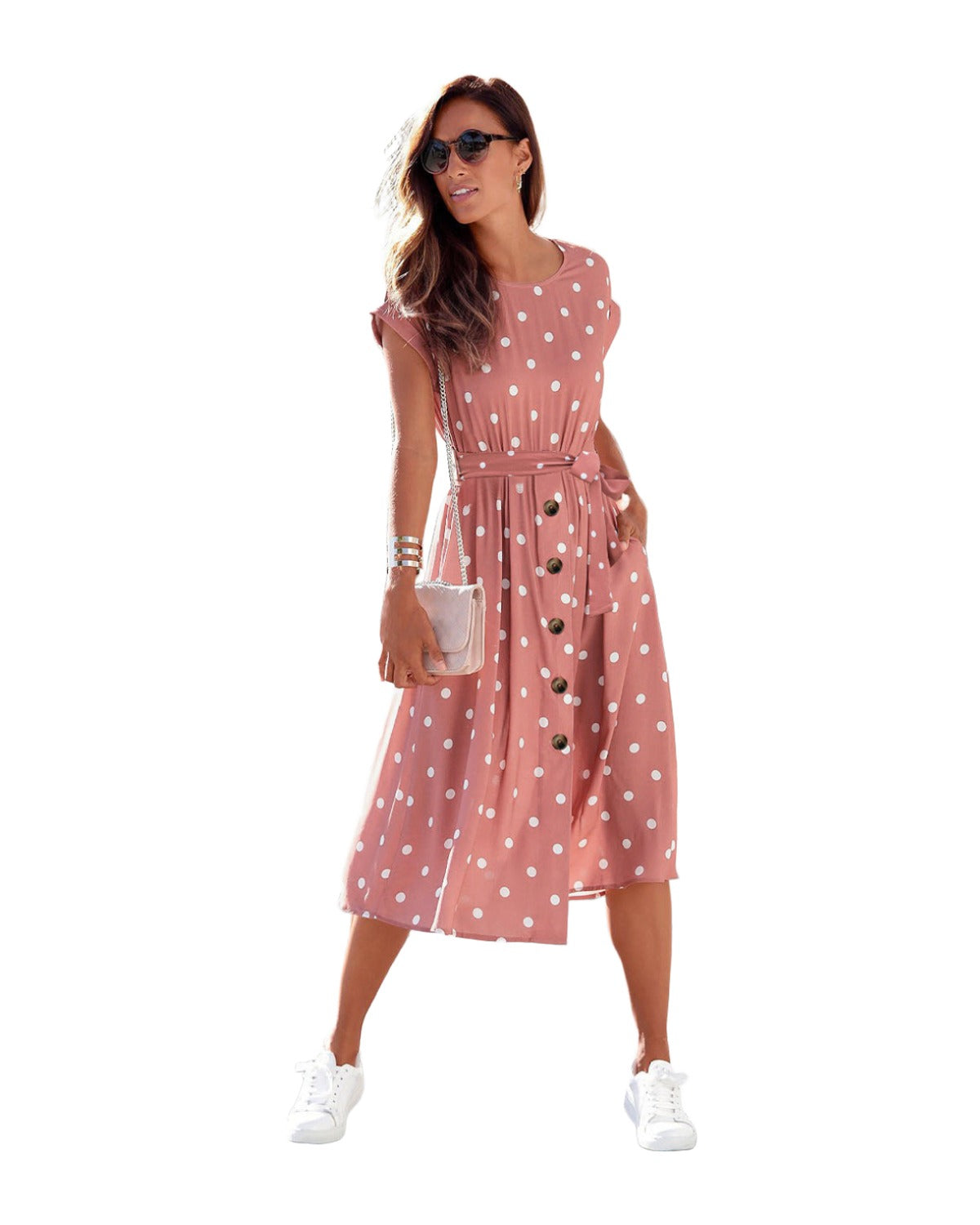 Polka Dot Breasted Casual Dress photo 5