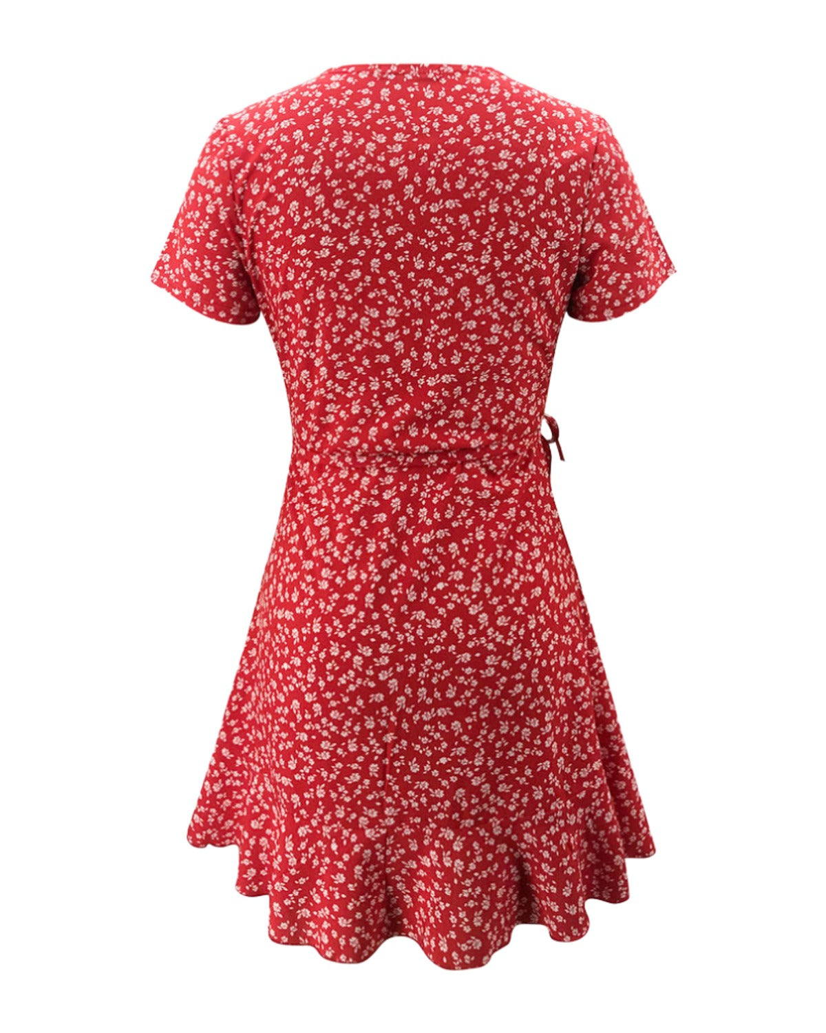 Summer V-neck Ruffled Lace A-line Slim Dress photo 2