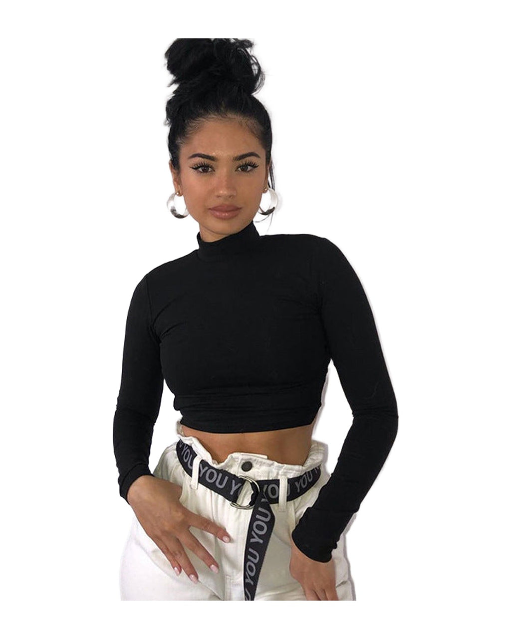 Hollow Slim-fit Lace-up Long-sleeved Top Bottoming Shirt photo 4