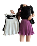 Purple Pleated A-line Skirt photo 1