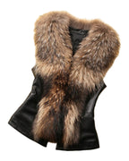 Faux Fur Vest Fur Coat Short Raccoon Collar photo 1