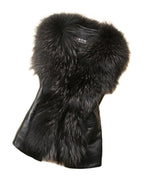 Faux Fur Vest Fur Coat Short Raccoon Collar photo 3
