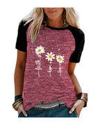 Three Little Daisies Print Short-sleeved T-shirt photo 2