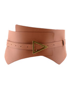 Faux Leather Pu Waist Belt Triangle Buckle Wide Girdle photo 3