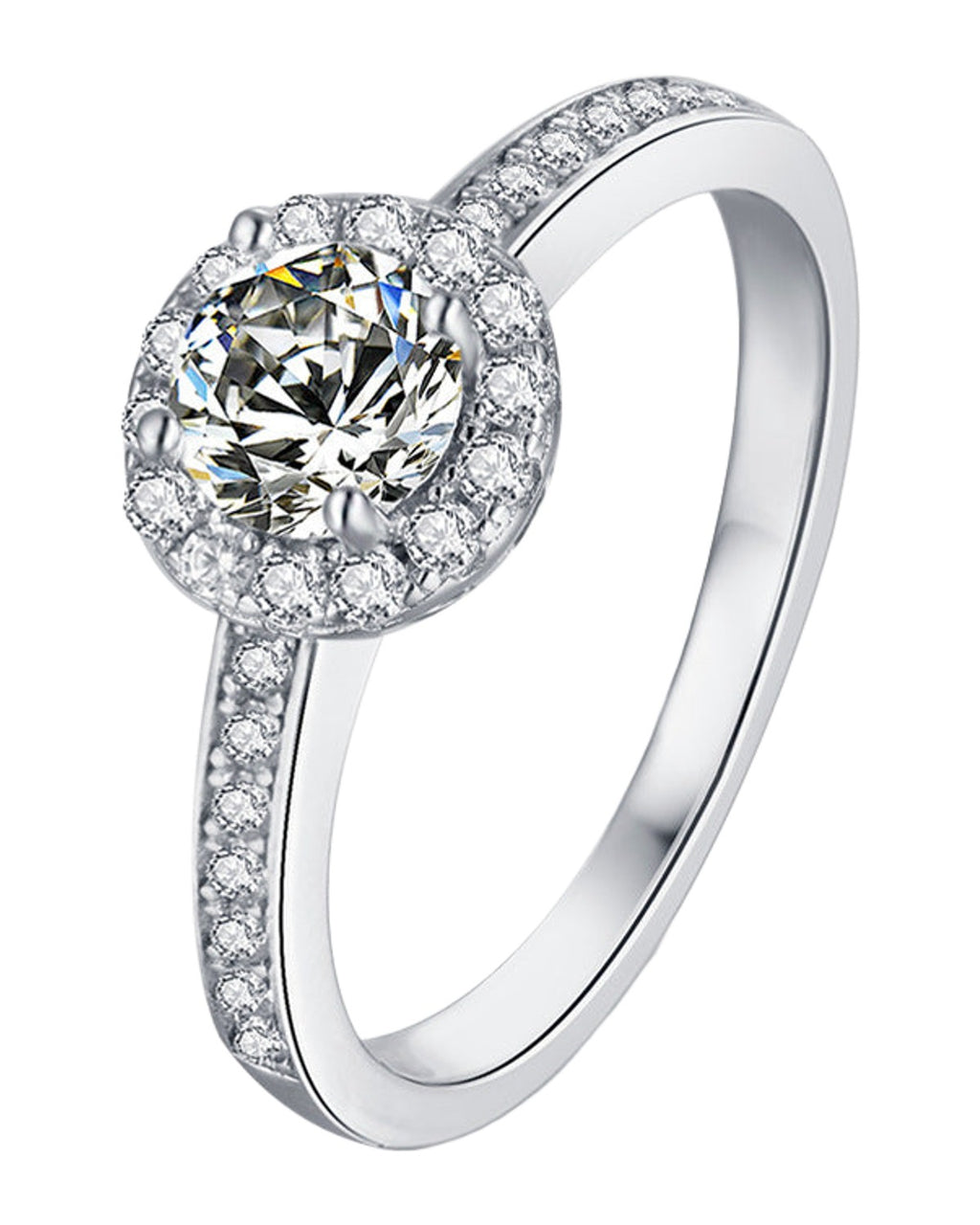 Round Bag 0.5 Carat 925 Sterling Silver Moissanite Ring photo 2