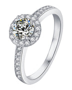 Round Bag 0.5 Carat 925 Sterling Silver Moissanite Ring photo 2