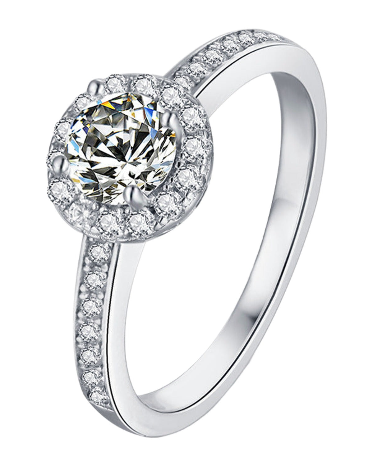 Round Bag 0.5 Carat 925 Sterling Silver Moissanite Ring photo 2