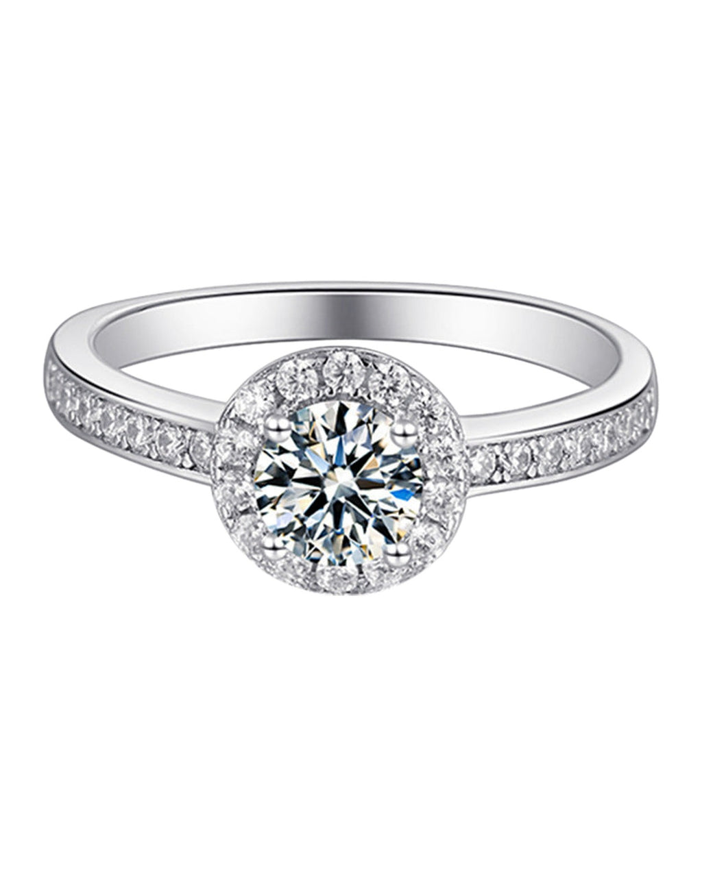 Round Bag 0.5 Carat 925 Sterling Silver Moissanite Ring photo 4