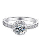 Round Bag 0.5 Carat 925 Sterling Silver Moissanite Ring photo 4