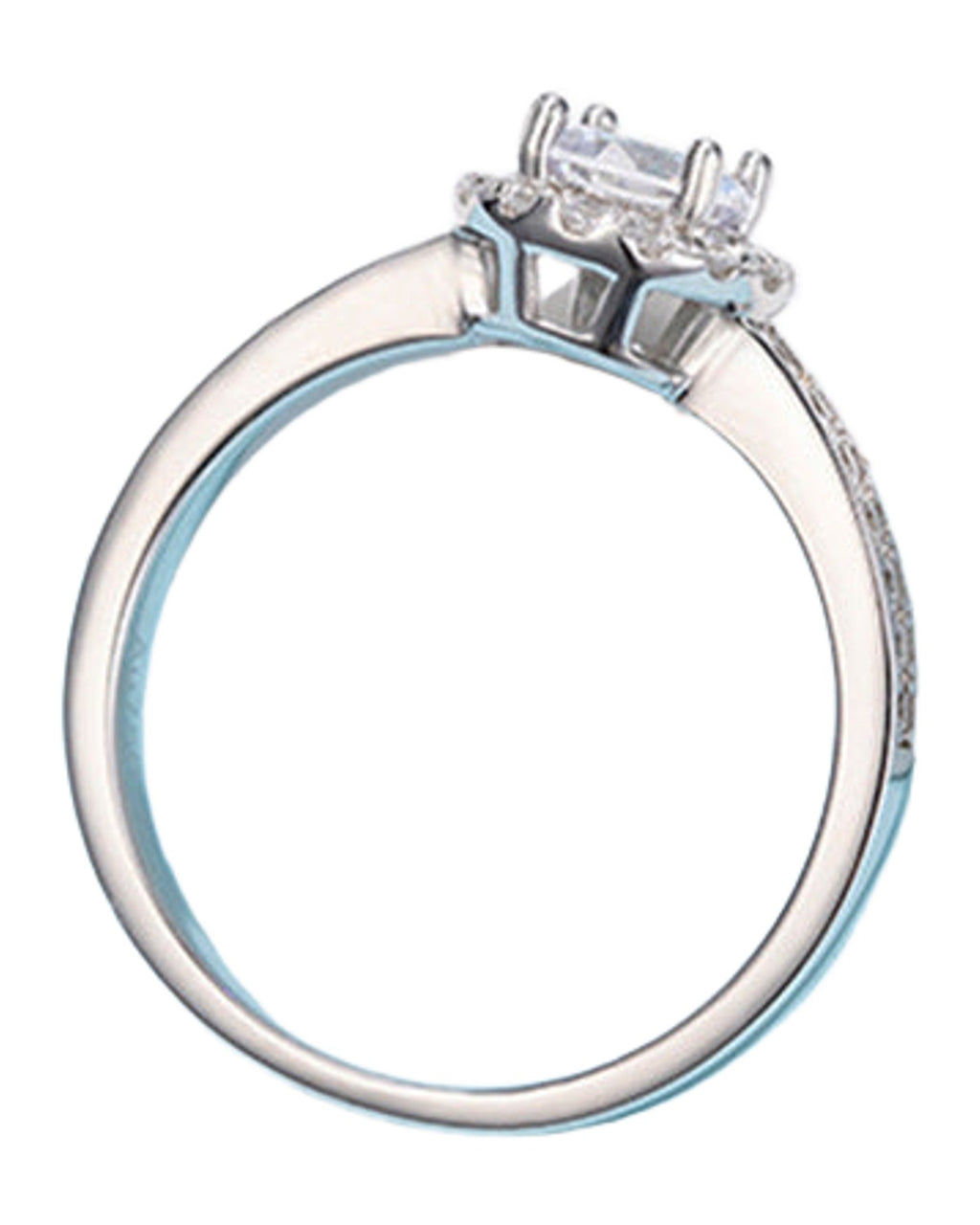 Round Bag 0.5 Carat 925 Sterling Silver Moissanite Ring photo 5