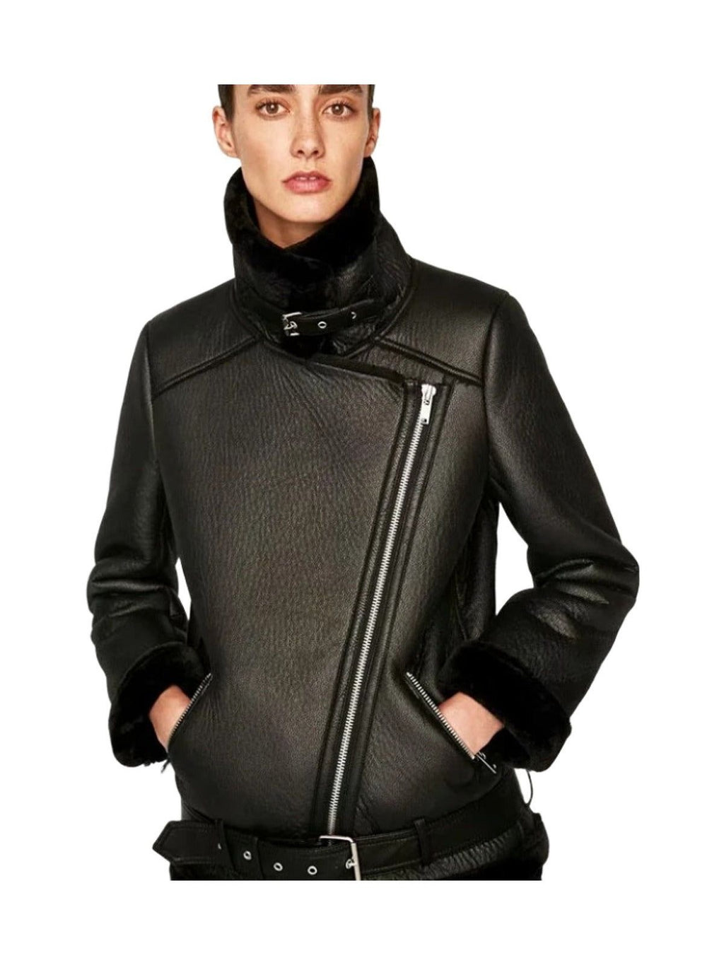 Jacket Tops Belt Pu Leather