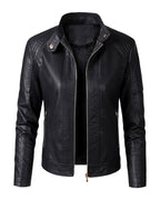 Long Sleeve Leather Jacket Pu Short photo 1
