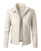 Long Sleeve Leather Jacket Pu Short photo 2