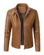 Long Sleeve Leather Jacket Pu Short photo 3