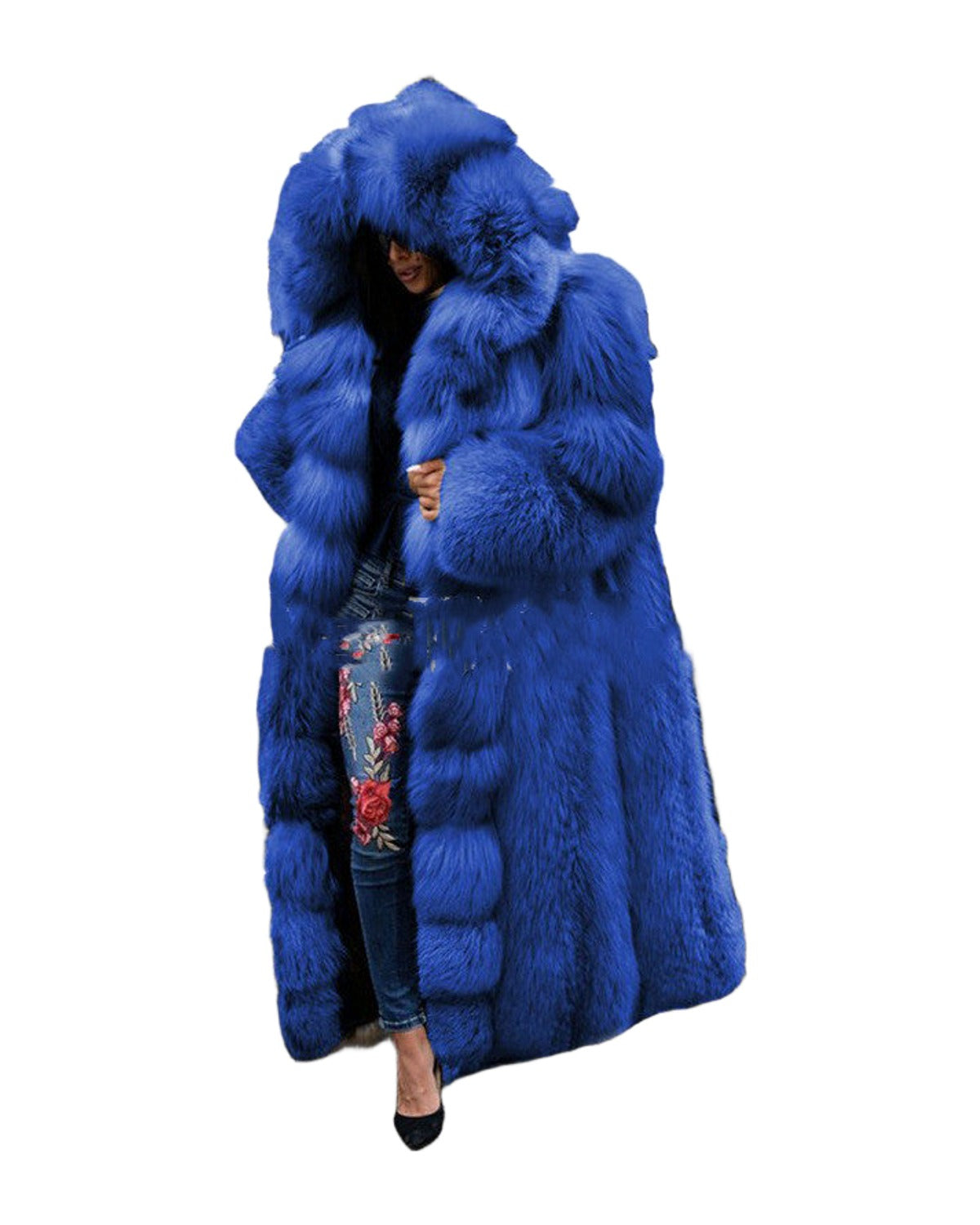 Faux Fur Coat Long Hooded Fur photo 4