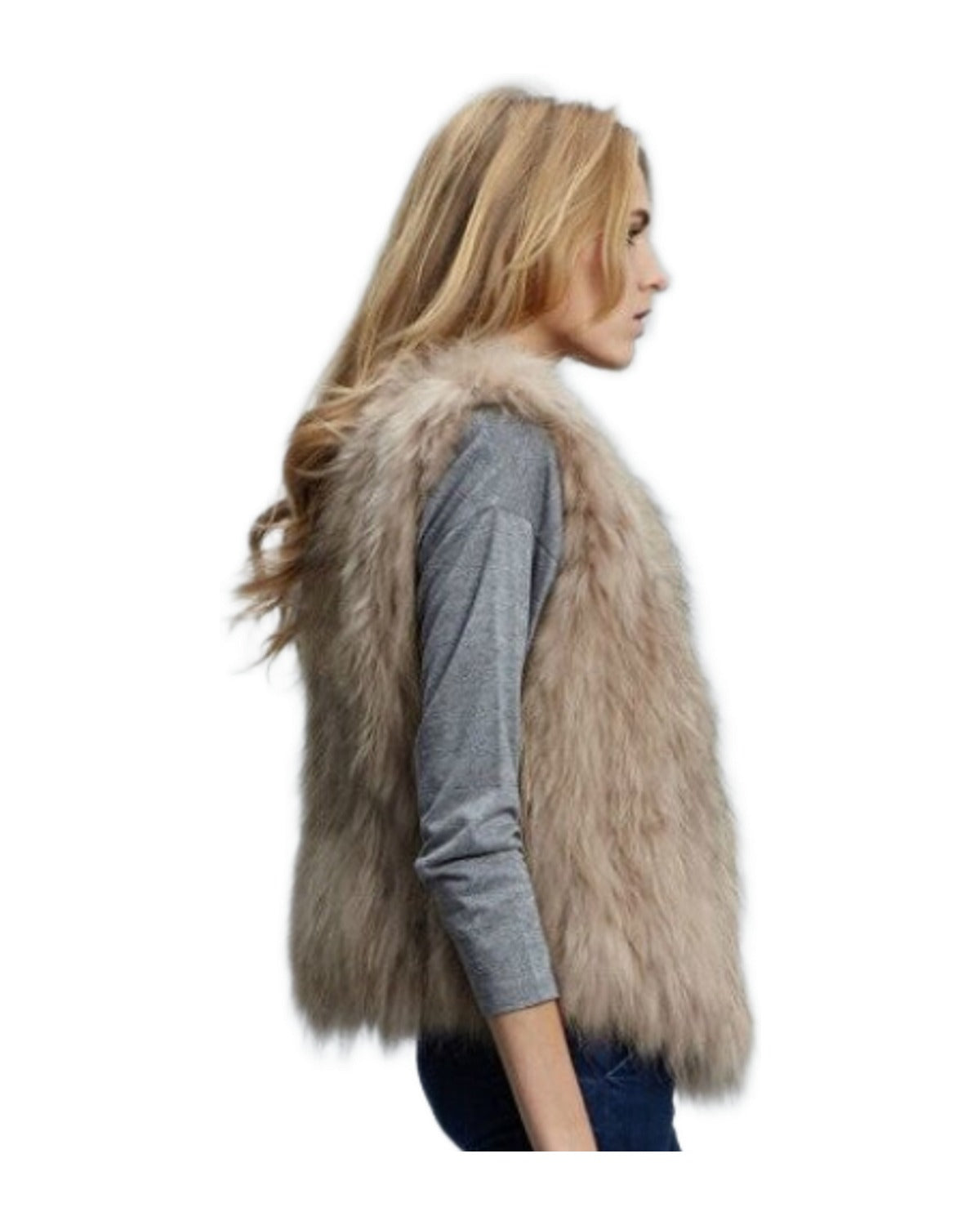 Faux Fox Fur Short Vest Jacket photo 2