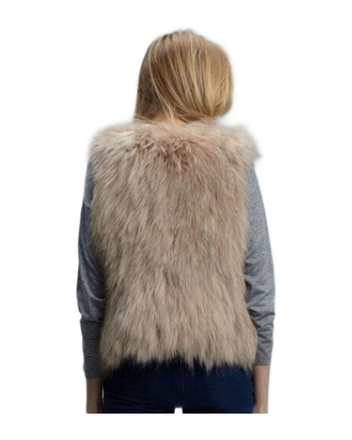 Faux Fox Fur Short Vest Jacket photo 3