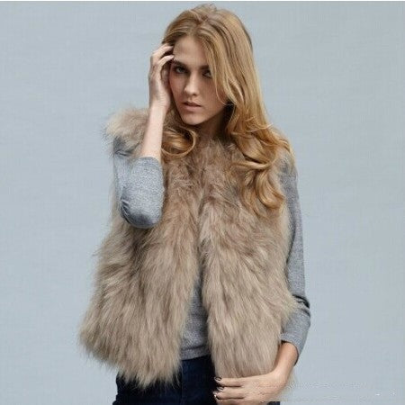 Short Faux Fox Fur Vest