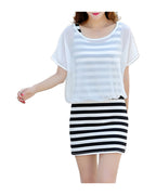 Striped Vest Dress Chiffon Blouse Cotton photo 6
