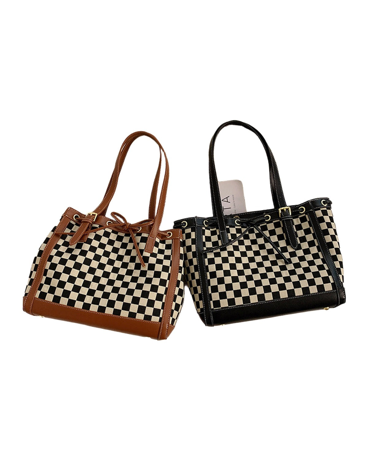 Contrast Tote Bag Checkerboard photo 4