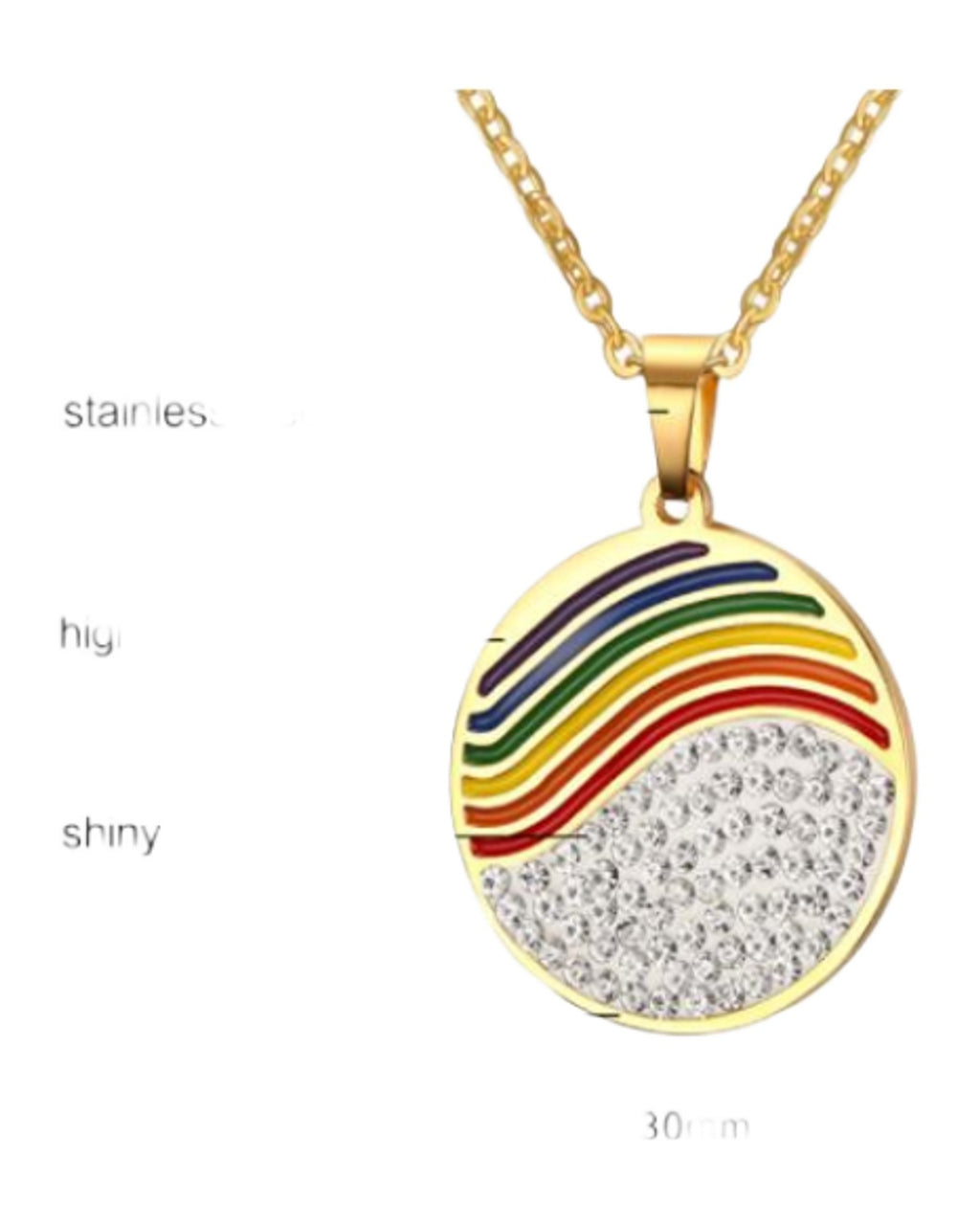 Lgbt Six-color Rainbow Titanium Steel Pendant Necklace photo 10