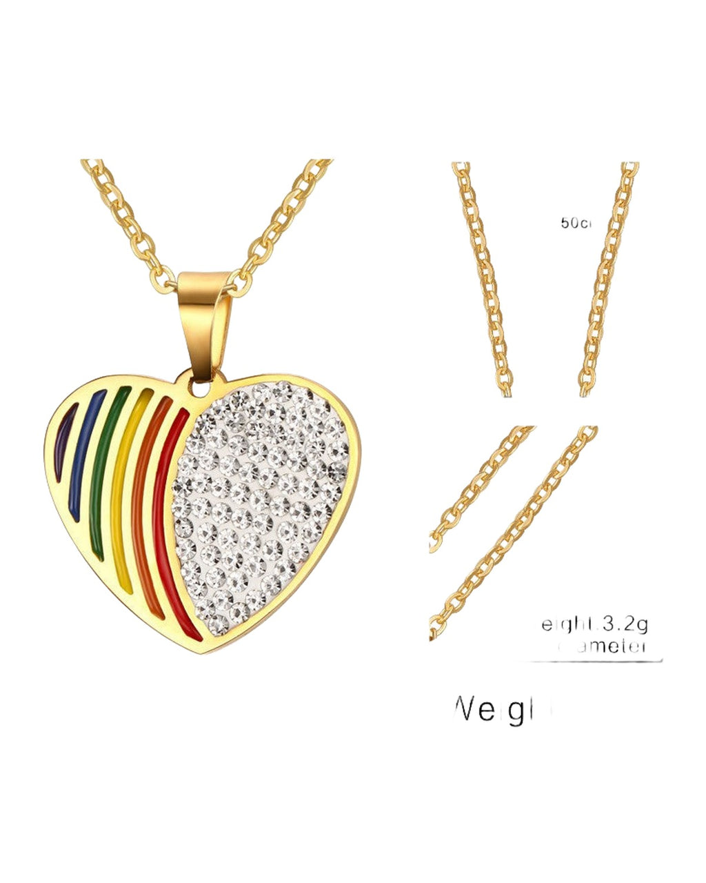 Lgbt Six-color Rainbow Titanium Steel Pendant Necklace photo 2