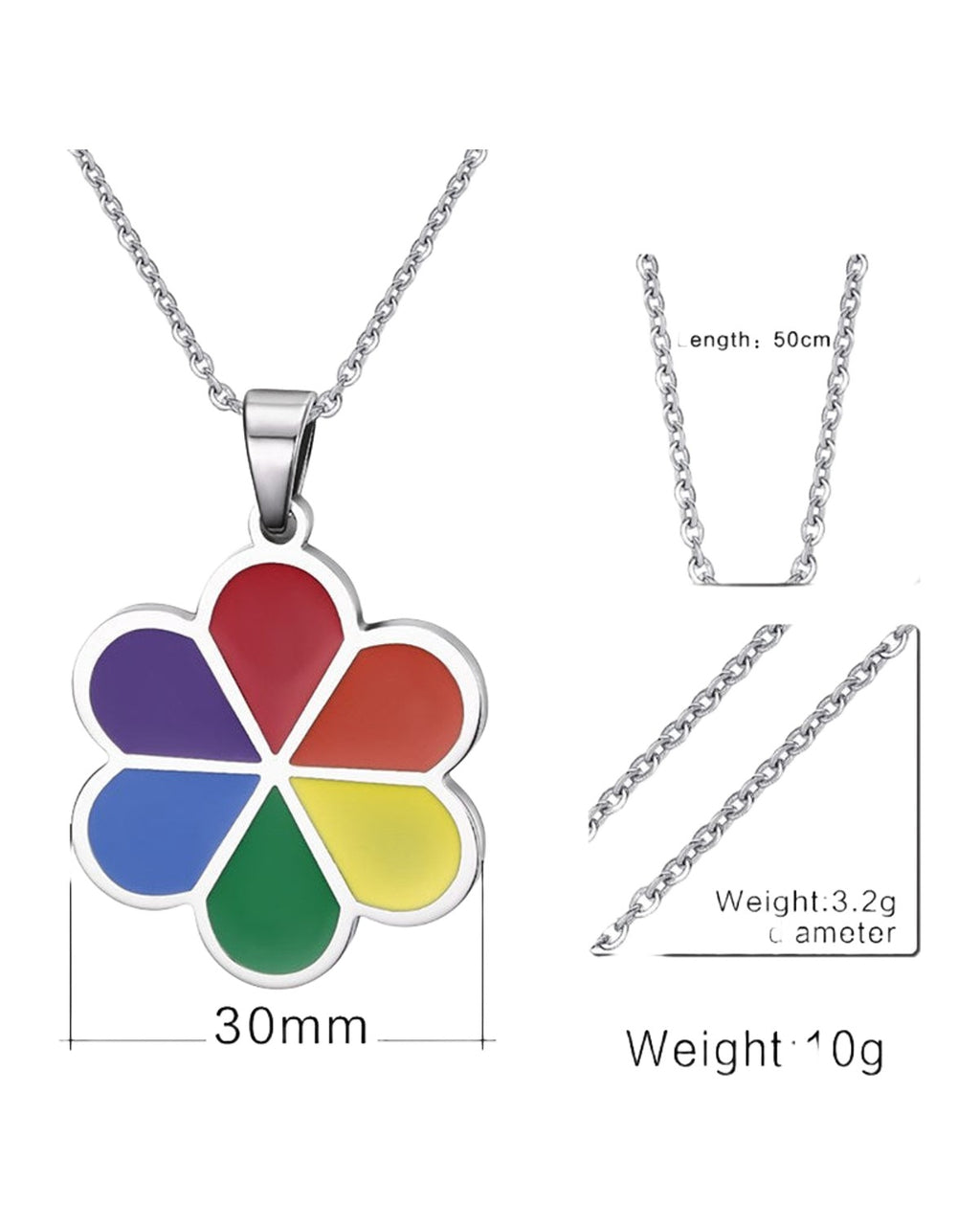 Lgbt Six-color Rainbow Titanium Steel Pendant Necklace photo 7