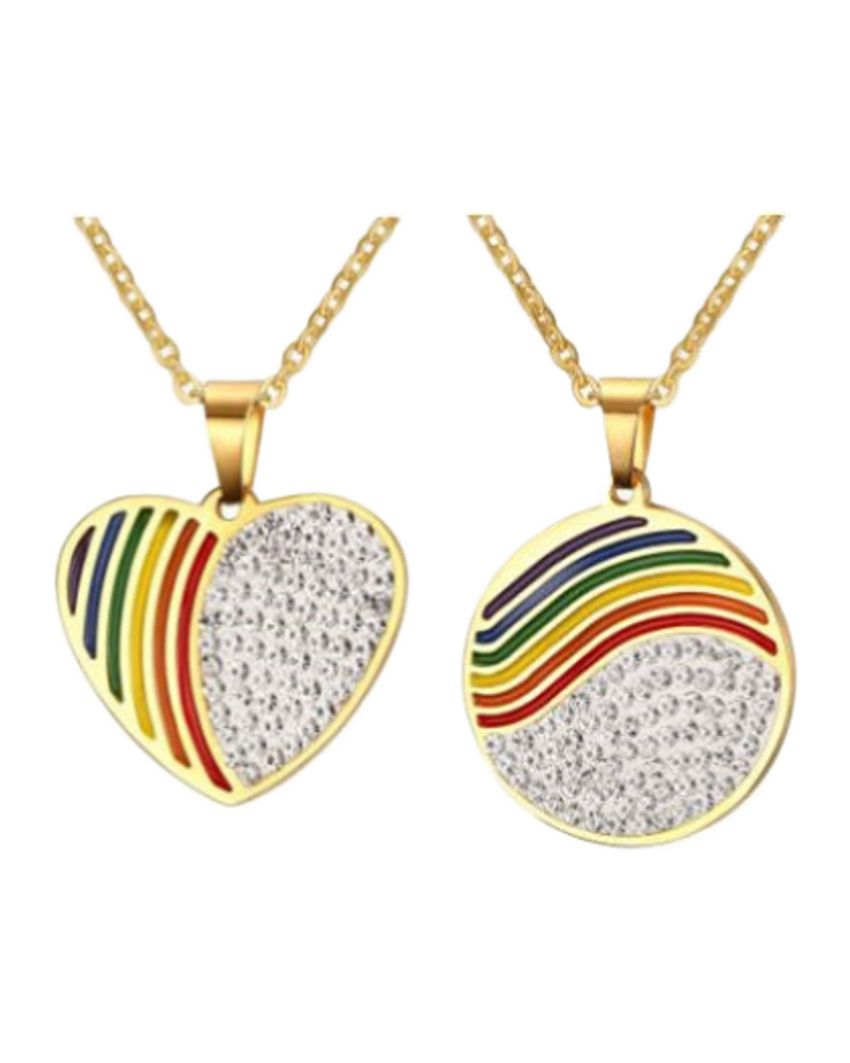 Lgbt Six-color Rainbow Titanium Steel Pendant Necklace photo 8